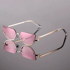 Liora Retro Sunglasses | UV400 Protection, Golden Frames