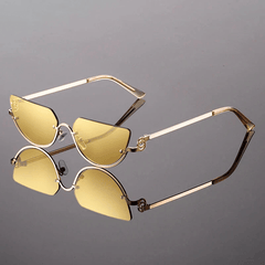 Liora Retro Sunglasses | UV400 Protection, Golden Frames