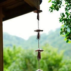 Meadowcap Iron Rain Chain | Mushroom Gutter Water Diverter for Garden Decor