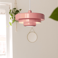 Mid-Century Pendant Light in Orange Metal – Bauhaus Style Ceiling Fixture
