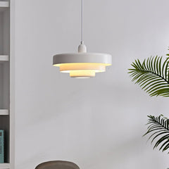 Mid-Century Pendant Light in Orange Metal – Bauhaus Style Ceiling Fixture