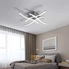 Modern LED Ceiling Light Fixture with Curved Aluminum Design – Energy Efficient Flush Mount