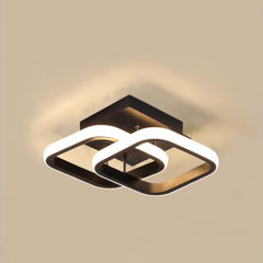 Modern LED Ceiling Light with Black Metal Frame – Energy-Efficient Flush Mount Fixture