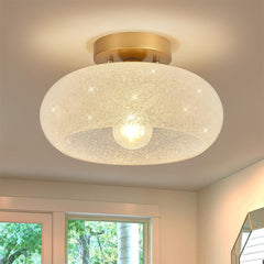 Modern Semi Flush Ceiling Light with Round Glass Shade – Elegant Indoor Fixture