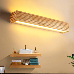 Modern Wooden Wall Light Fixture – Energy-Efficient LED Sconce for Home Interiors, Rustic Design for Living Room, Bedroom, Hallway