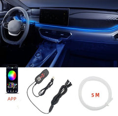 NeonFlow Car LED Interior Light Strip | Music Sync, USB Power, App Control
