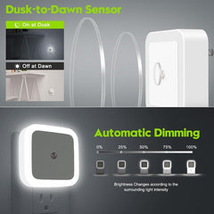 NimbleBeam Plug-In LED Night Light | Warm Square Guide Light
