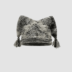 Nora Women's Beanie | Handcrafted Knit with Tassels, Cute Design