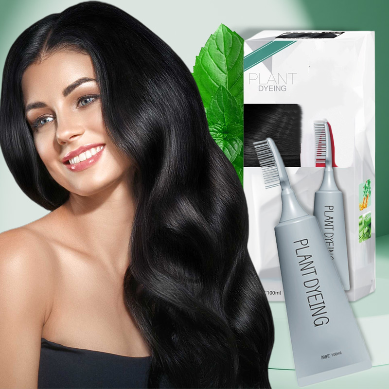 PlantKind Comb-On Black Hair Color | 100ml Conditioning Black Formula