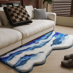 Plush Bath Mat with Non-Slip Grip – Ultra-Absorbent Wave-Pattern Design for Comfort and Safety