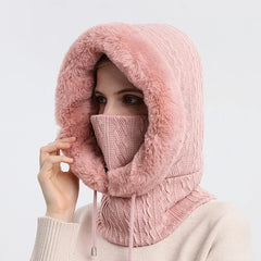 Pola Women's Hood | Ultra-Soft Knit Fabric, Integrated Face Shield