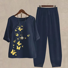 Poppy Women's Loungewear Set | Floral Print, Relaxed Fit Two Piece Set