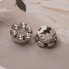 Radiant Snap-On Rhinestone Button Covers | Flower Shirt & Blazer Accents