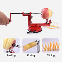 RapidTurn Apple Prep Station | Manual Peeler, Corer & Spiral Slicer