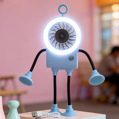 Ruffle Air Portable Fan | Flexible Stand, Type-C Charging & LED Ring Light