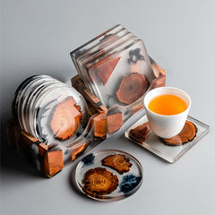 Rugged Pine Coasters with Resin Shield – Durable Protection for All Surfaces
