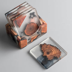 Rugged Pine Coasters with Resin Shield – Durable Protection for All Surfaces