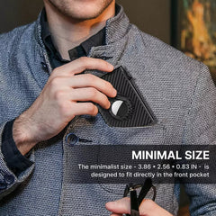 Carbon Fiber Leather Card Holder with Smart Airtag Slot (+Free Gift Included)Â