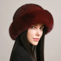 Sable Women's Fur Hat | Authentic Sable Trim, Cozy Winter Accessory