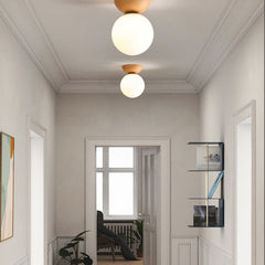 Scandinavian Flush Mount Ceiling Light Fixture, Modern Glass Design for Hallway, Soft Glow, 12cm Diameter, 20cm Height