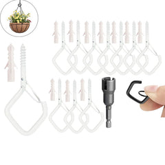 Secure Square Decor Hooks | Stainless Steel Snap-On Hangers, 20 Pack