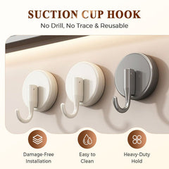 SecureHold Suction Hooks | No-Drill 3-Pack for Shower, Kitchen & Office