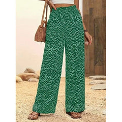 Serene Print Wide-Leg Pants | Smocked Waist, Lightweight Pull-On Fit