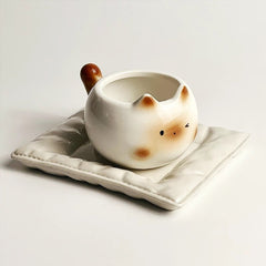 Siamese Cat Inspired Coffee Cup with Ear Handle – Premium Ceramic Drinkware