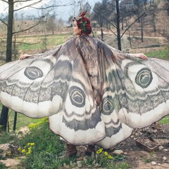 Silver Moth Wings Shawl – Elegance Stunning Cape