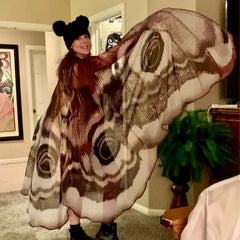 Silver Moth Wings Shawl – Elegance Stunning Cape