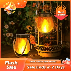 Solar Lantern with Flickering Flame Effect | Outdoor Lighting for Camping and Backyard Use