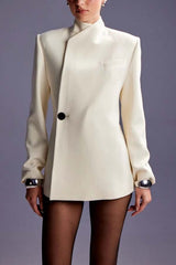 Sylvia Loose-Fit Women's Blazer | Notched Collar, Button Detail