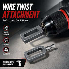 TightTurn Drill Wire Twisting Attachment | Alloy Steel 1/4 in Hex Shank