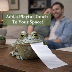 Toad Tissue Holder | Resin Novelty Decor For Bathroom, Desk, Or Table
