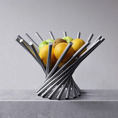 Twisted Metal Fruit Basket – Elegant Kitchen Organizer for Fresh Produce