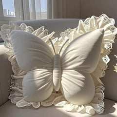 Velvet and Lace Decorative Throw Pillow – Plush Couch Accent Pillow for Stylish Home Decor