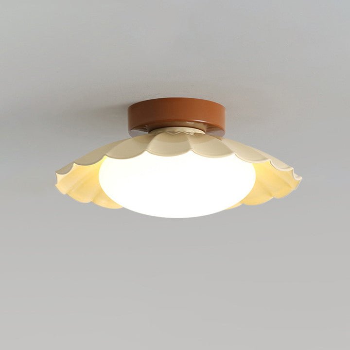 Vintage Flush Mount Ceiling Light with Acrylic Glow – Elegant Flower Design