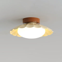 Vintage Flush Mount Ceiling Light with Acrylic Glow – Elegant Flower Design