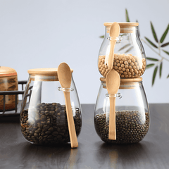 VivantSeal™ Airtight Glass Storage Jars with Bamboo Lids – Preserve Freshness and Flavor