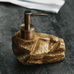 Volcanic-Inspired Ceramic Soap Dispenser with Slip-Resistant Base – Textured Design