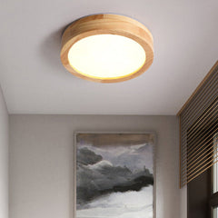 Wooden LED Flush Mount Ceiling Light – Elegant Design for Home Illumination, Energy-Efficient, Space-Saving Fixture