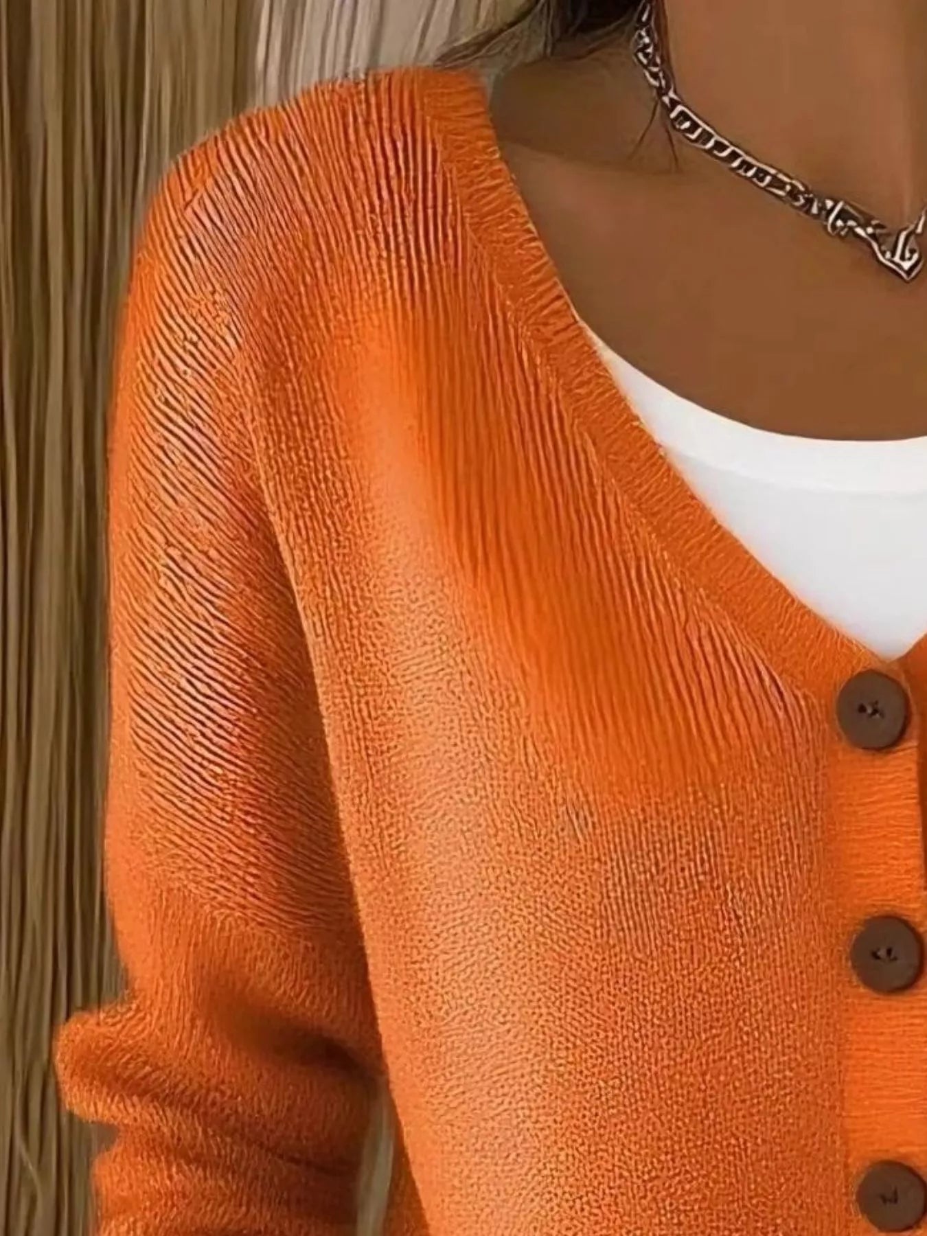 Full Size V-Neck Button-Down Knit Cardigan Plus Size 