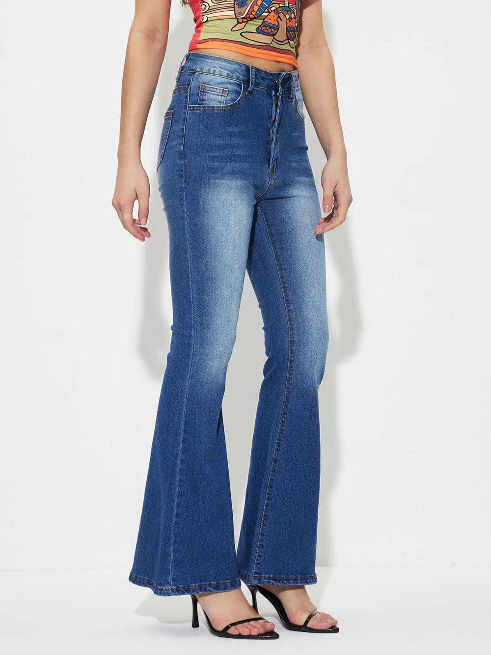 Mid-Rise Waist Bootcut Jeans 