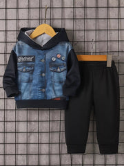 Children's Button Up Hooded Jacket & Pants Set 