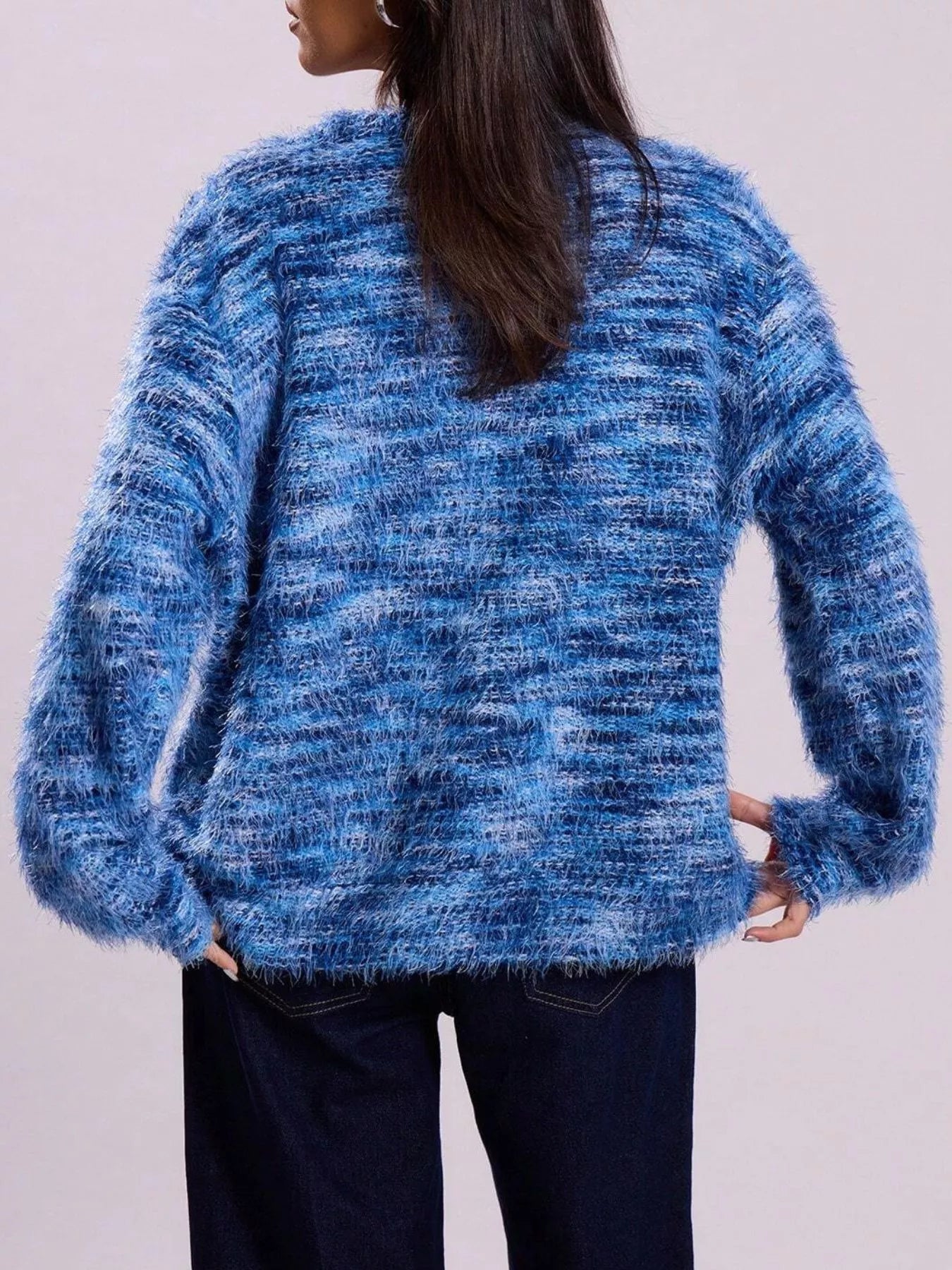 Chunky Knit V-Neck Button-Up Cardigan 