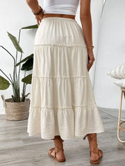 Drawstring Frill Tiered Skirt 