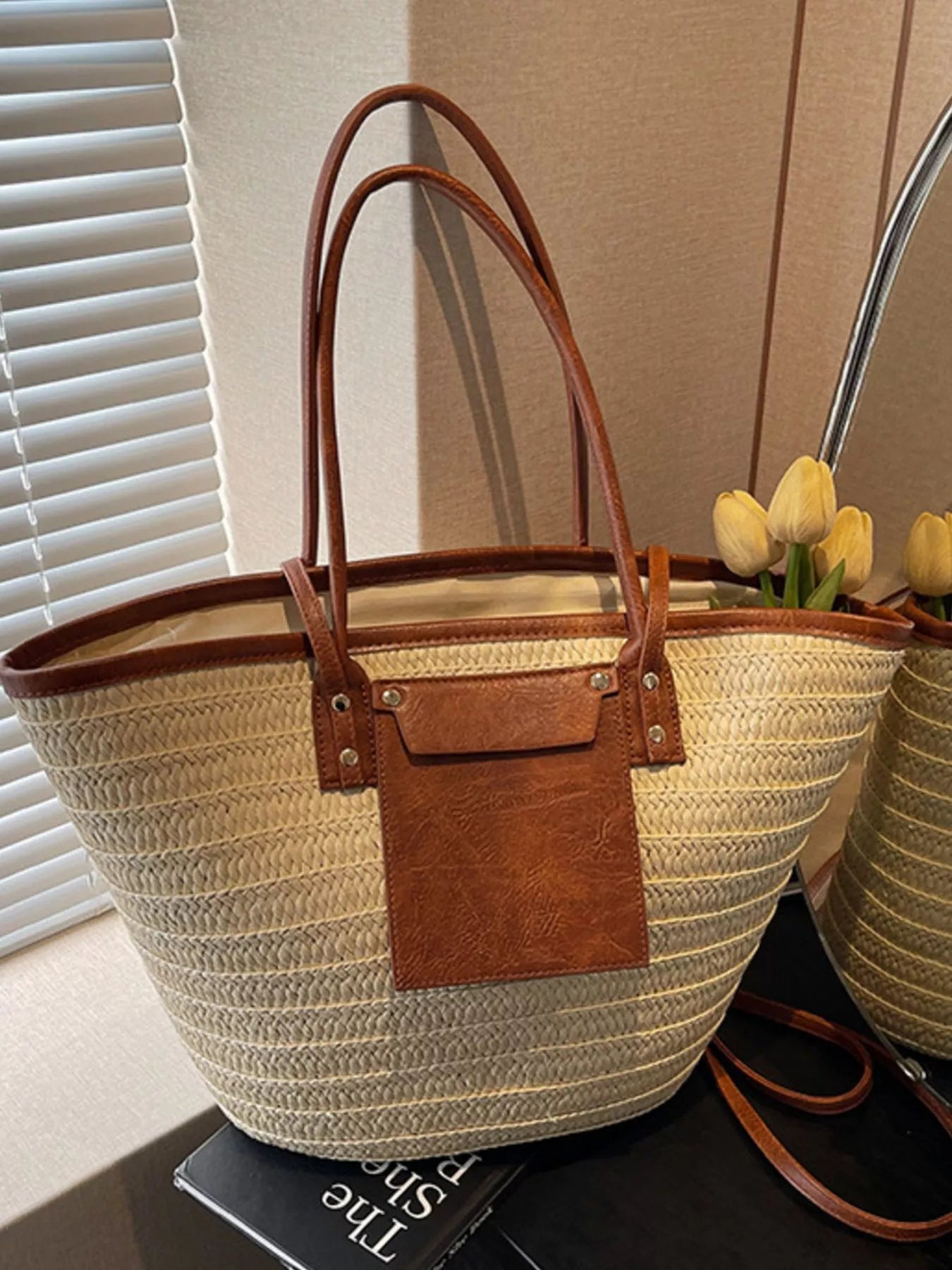 Woven Straw Tote Bag 