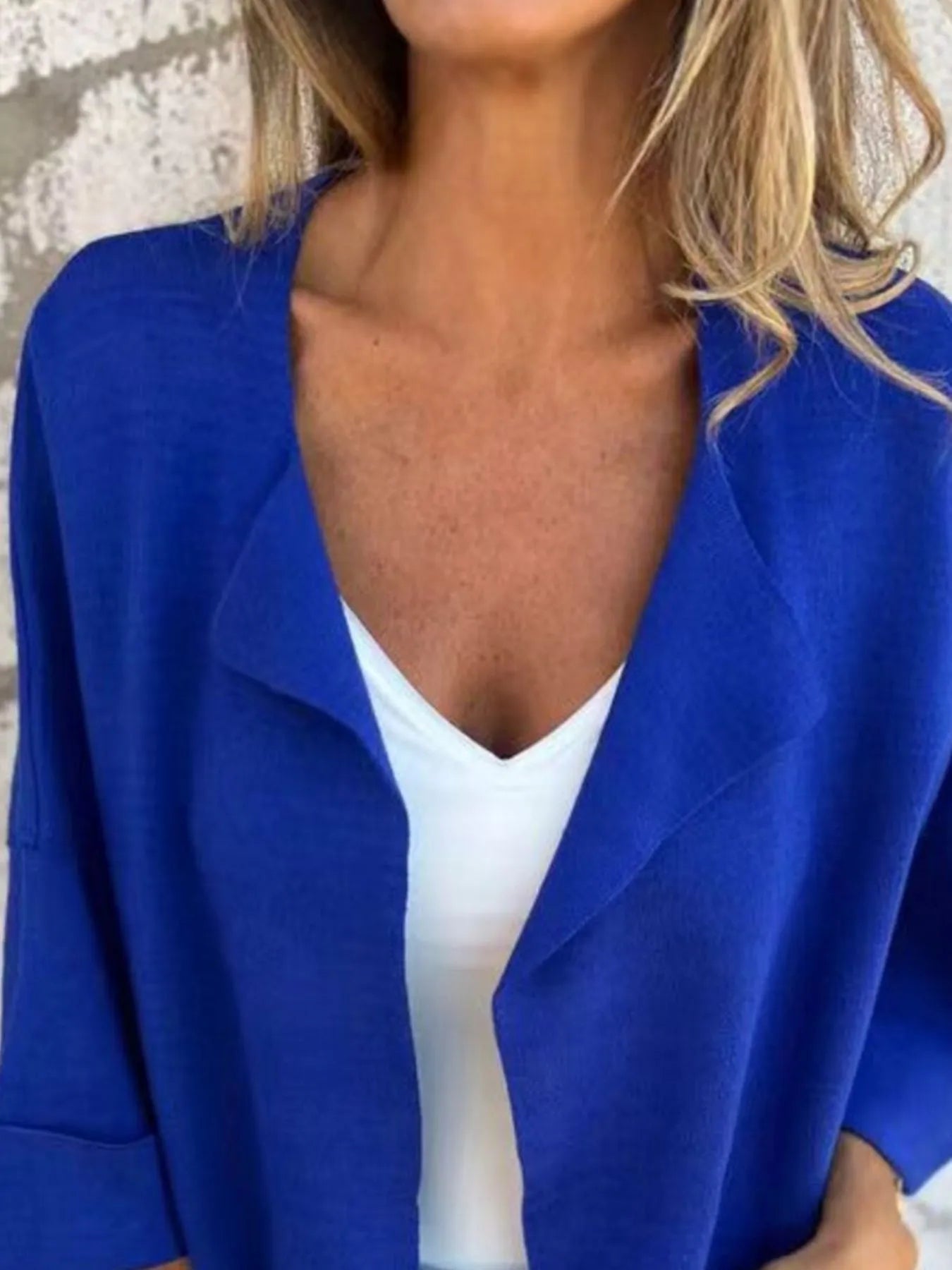 Full Size Open Front 3/4 Sleeve Cardigan Plus Size 