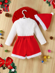 Children's Christmas Outfit Set with Santa Hat 