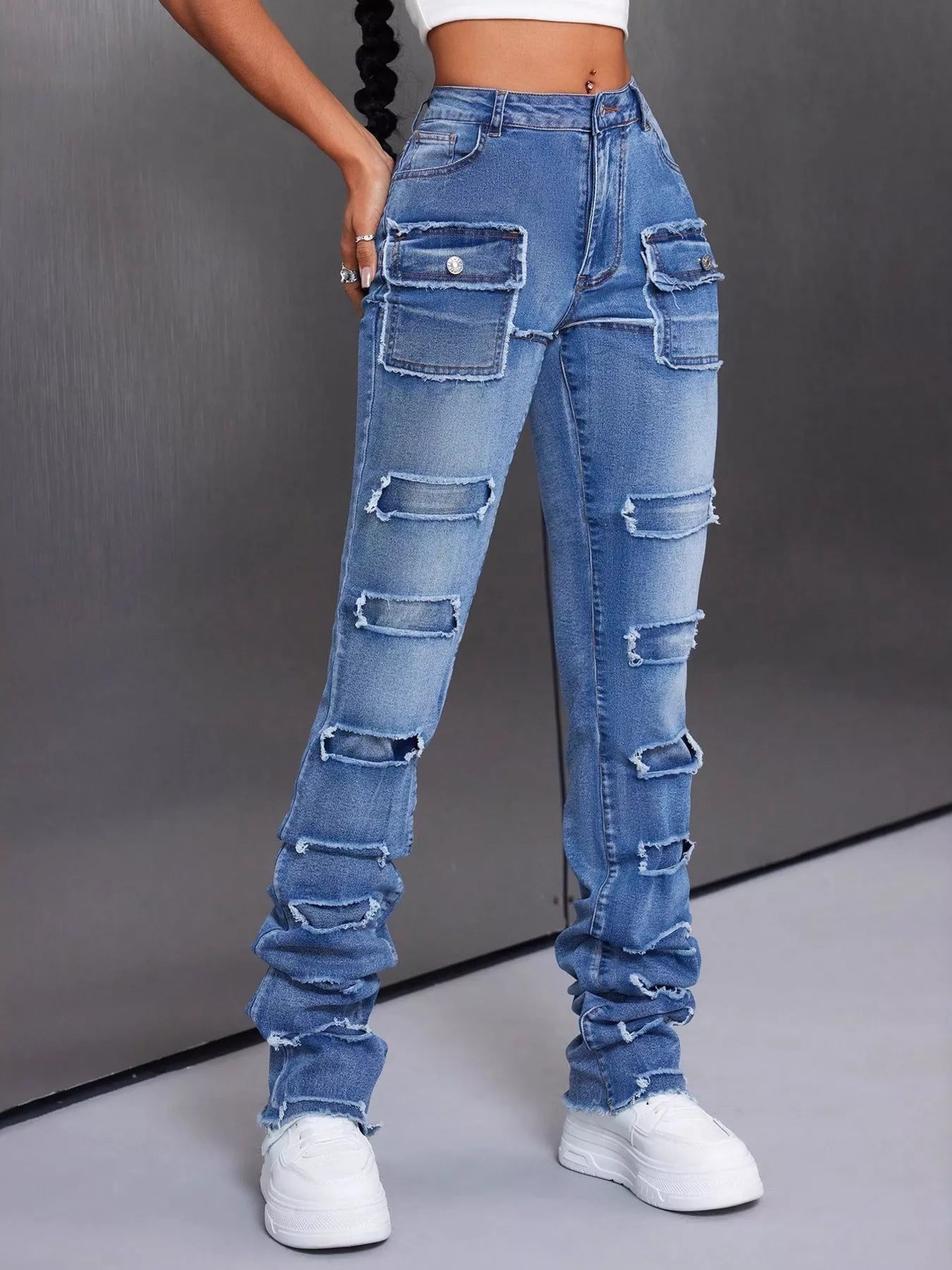 Men's Distressed Slim Fit Jeans 